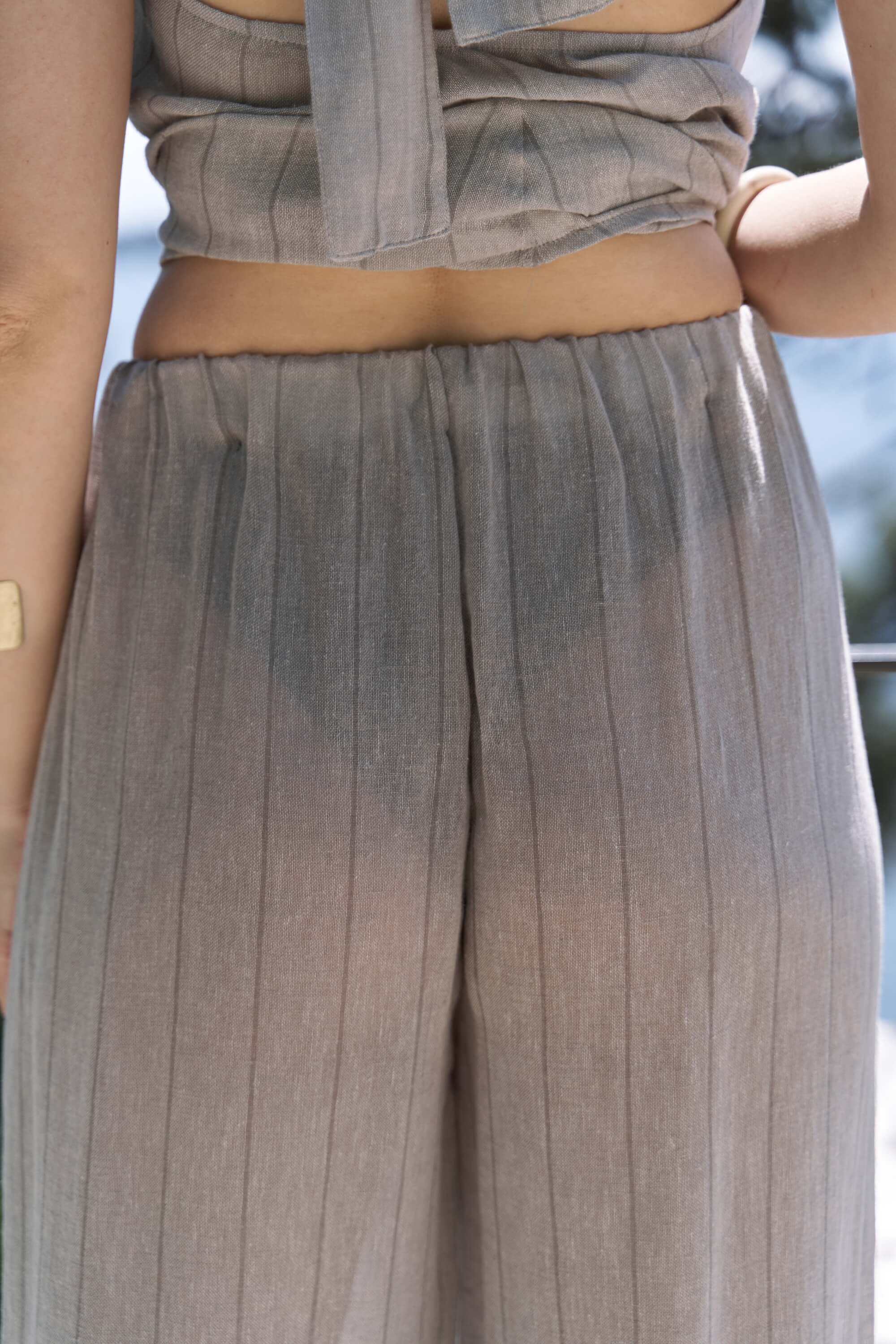 Savanah Mink Striped Linen Cotton Set
